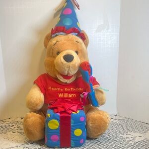 Disney Winnie The Pooh Birthday Retired Plush Personalized WILLIAM